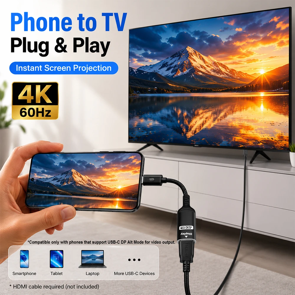 USB C to HDMI Adapter 4K@60Hz  - Hdmi Adapter Tablet 评论和价格