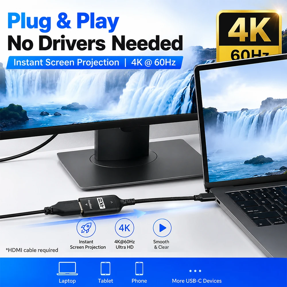 USB C to HDMI Adapter 4K@60Hz  - Hdmi Adapter Tablet 评论和价格