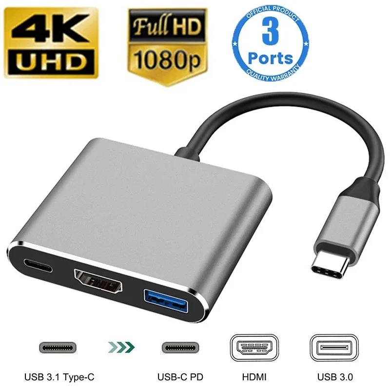 USB C HUB 3in1 Type C 3.0 to H - Hdmi Adapter Tablet 评论和价格