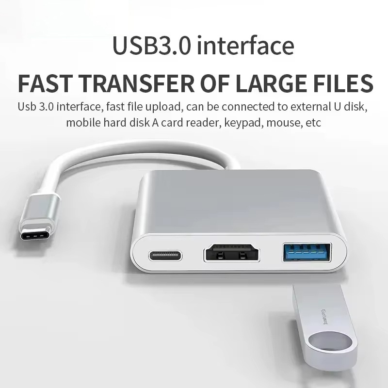 3 In 1 Type C to HDMI-compatib - Hdmi Adapter Tablet 评论和价格